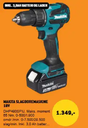 XL-BYG Makita slagboremaskine 18v tilbud