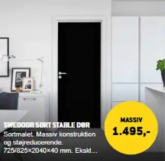 XL-BYG Swedoor sort stable dør tilbud