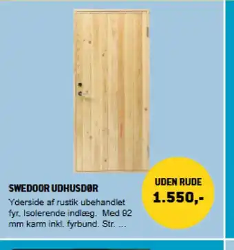 XL-BYG Swedoor udhusdør tilbud