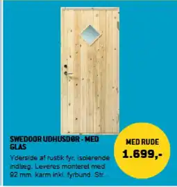 XL-BYG Swedoor udhusdør - med glas tilbud