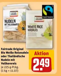 REWE DE Fairtrade original bio weiße reisnudeln oder thailändische nudeln mit vollkornreis tilbud