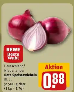 REWE DE Rewe beste wahl deutschland/ niederlande: rote speisezwiebeln tilbud