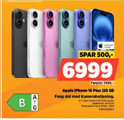 Power Apple iPhone 16 Plus 128 GB Fang det med Kamerabetjening. tilbud