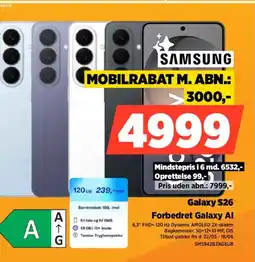 Power Galaxy S26 Forbedret Galaxy Al tilbud