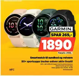 Power Garmin. smartwatch til sundhed og velvære 80+ sportsapps tracker enhver aktiv livsstil tilbud
