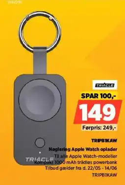 Power TRIACLE TRIPBIKAW Nøglering Apple Watch oplader tilbud