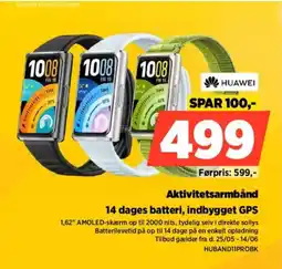 Power Huawei aktivitetsarmbånd 14 dages batteri, indbygget gps tilbud
