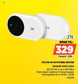 Power Zte u10 4g wi-fi mobil router kompakt mobil router tilbud