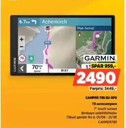 Power Garmin camper 795 eu gps til autocampere tilbud