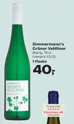Kvickly Zimmermann's Grüner Veltliner tilbud