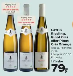 Kvickly Cattin Riesling, Pinot Gris eller Pinot Gris Orange tilbud
