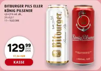 Scandinavian Park Bitburger pils eller könig pilsener tilbud