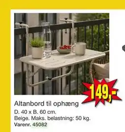 Harald Nyborg Altanbord til ophæng tilbud