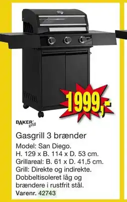 Harald Nyborg Gasgrill 3 brænder tilbud