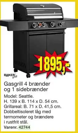 Harald Nyborg Gasgrill 4 brænder og 1 sidebrænder tilbud