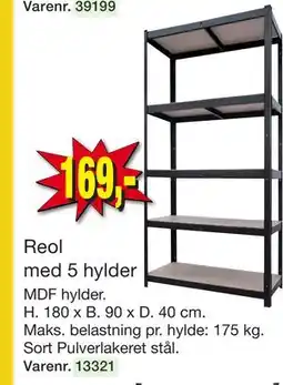Harald Nyborg Reol med 5 hylder tilbud