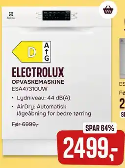 Skousen ELECTROLUX OPVASKEMASKINE ESA47310UW tilbud