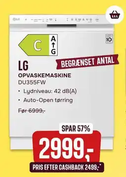 Skousen LG OPVASKEMASKINE DU355FW tilbud