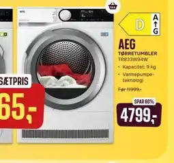 Skousen AEG TØRRETUMBLER TR833W94W tilbud