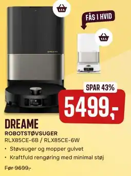 Skousen DREAME ROBOTSTØVSUGER RLX85CE-6B / RLX85CE-6W tilbud