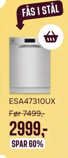 Skousen ELECTROLUX OPVASKEMASKINE ESA47310UX tilbud