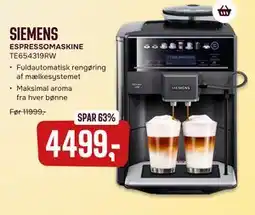 Skousen SIEMENS ESPRESSOMASKINE TE654319RW tilbud