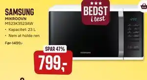 Skousen SAMSUNG MIKROOVN MS23K3523AW tilbud