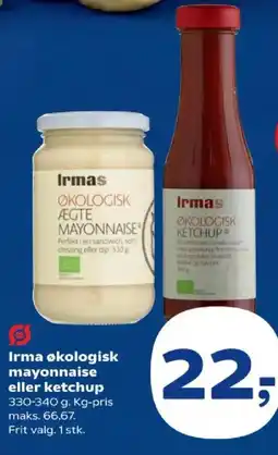 SuperBrugsen Irma økologisk mayonnaise eller ketchup tilbud