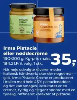 SuperBrugsen Irma Pistacie eller nøddecreme tilbud