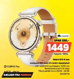 Power HUAWEI Watch GT6.41 mm Avanceret GPS med 15% bedre nøjagtighed tilbud