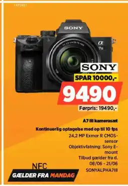 Power SONY A7 III kamerasæt Kontinuerlig optagelse med op til 10 fps tilbud