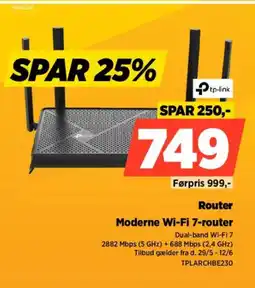 Power Ftp-link router moderne wi-fi 7-router tilbud