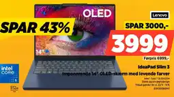Power Lenovo IdeaPad Slim 3 Imponerende 14" OLED-skærm med levende farver tilbud