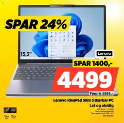 Power Lenovo Lenovo IdeaPad Slim 3 Bærbar PC Let og alsidig tilbud