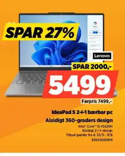 Power Lenovo IdeaPad 5 2-i-1 bærbar pc Alsidigt 360-graders design tilbud