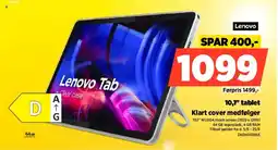 Power Lenovo 10,1" tablet Klart cover medfølger tilbud