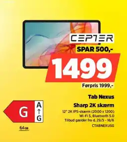 Power CEPTER Tab Nexus Sharp 2K skærm tilbud