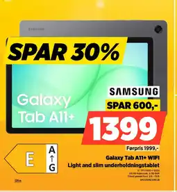 Power SAMSUNG Galaxy Tab A11+ WIFI Light and slim underholdningstablet tilbud