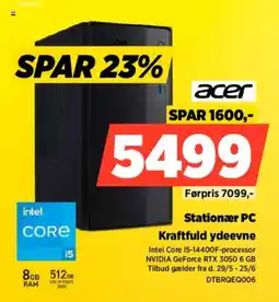 Power Acer stationær pc kraftfuld ydeevne tilbud