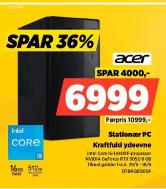 Power Acer stationær pc kraftfuld ydeevne tilbud