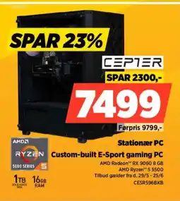 Power CEPTER Stationær PC Custom-built E-Sport gaming PC tilbud
