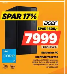 Power Acer stationær pc kraftfuld ydeevne tilbud