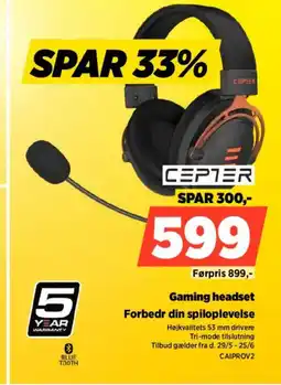 Power CEPTER Gaming headset Forbedr din spiloplevelse tilbud