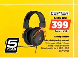 Power CEPTER Gaming headset Komfortabelt gaming headset tilbud