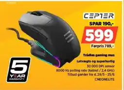 Power CEPTER Trådløs gaming mus Letvægts og superhurtig tilbud