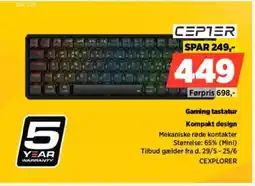 Power CEPTER Gaming tastatur Kompakt design tilbud