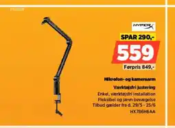 Power HYPER Mikrofon- og kameraarm Værktøjsfri justering tilbud
