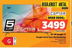 Power CEPTER 70" 4K Google TV Google Cast & Voice fjernbetjening tilbud