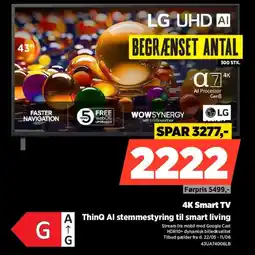 Power LG 4K Smart TV A ThinQ Al stemmestyring til smart living tilbud