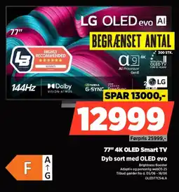 Power LG 77" 4K OLED Smart TV Dyb sort med OLED evo tilbud